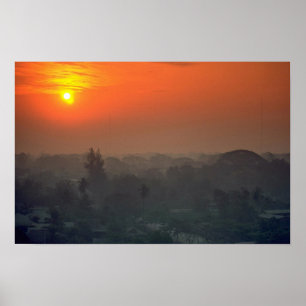 Poster Beau coucher du soleil : Bangkok, Thaïlande