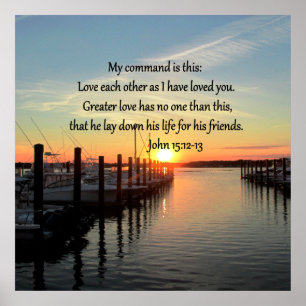 POSTER BEAU JOHN 15:12 DESIGN PHOTO SUNSET