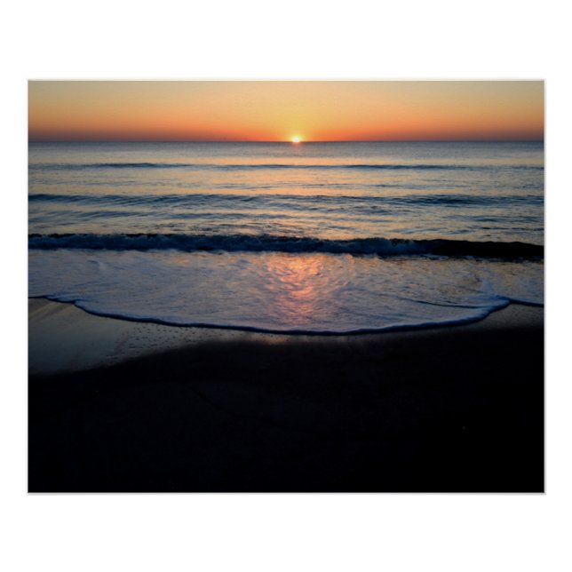 Poster Beau lever de soleil sur l'océan (Devant)