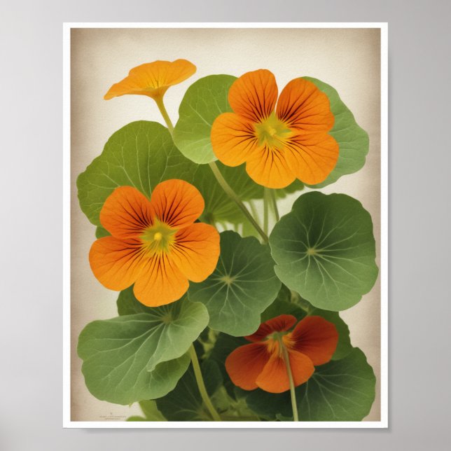 Poster Beau Nasturtium Flower Décor Art Décor (Devant)