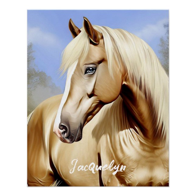 Poster Beau Palomino Horse (Devant)