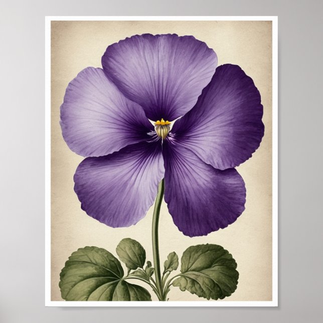 Poster Beau Violet Fleur Mur Art Décor Mur (Devant)