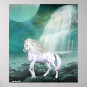 Poster Beauté blanche de licorne