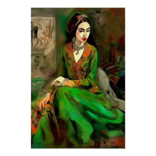 Poster Beauté en vert (Devant)