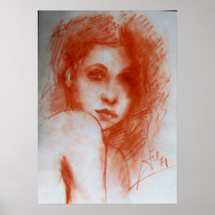 Poster BEAUTÉ ROMANTIQUE / Portrait de femme en Sepia Bro