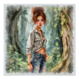 Poster Beauté sauvage en forêt.