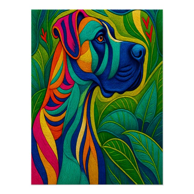Poster Beautiful Artwork of a Majestic Great Dane (Devant)