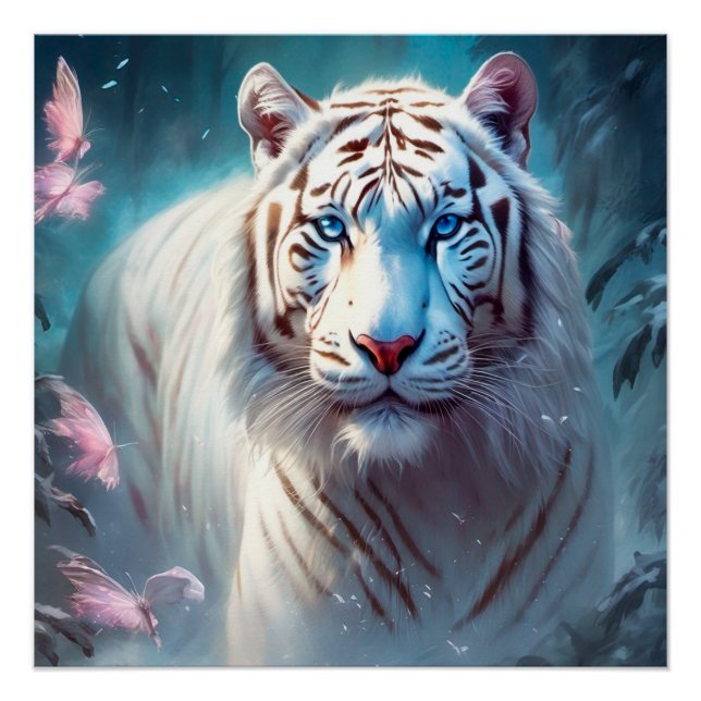 Poster Beautiful White tiger (Devant)