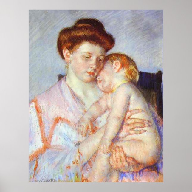 Poster Bébé endormi. c. 1910, Mary Cassatt (Devant)