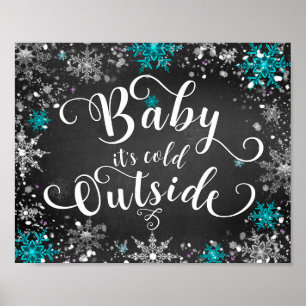 Poster Bébé il fait froid dehors panneau de table flocon