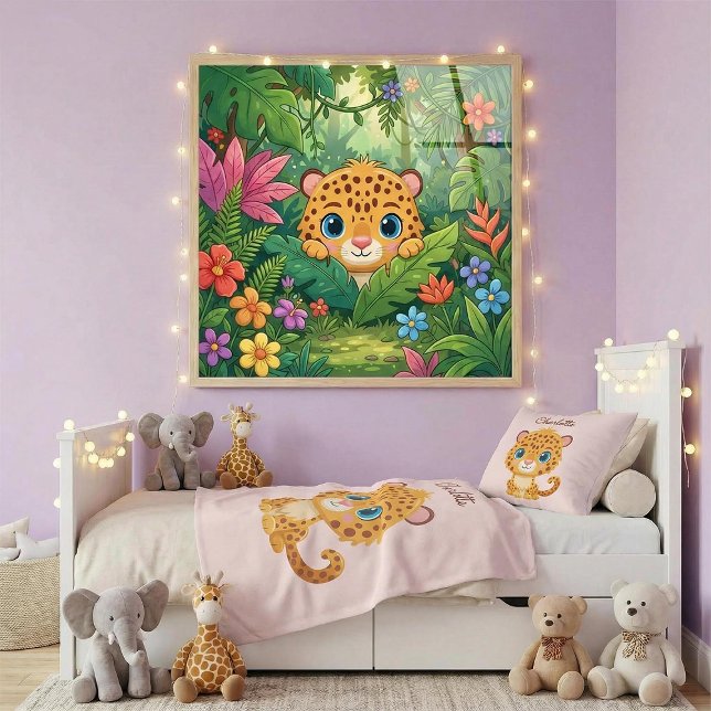 Poster Bébé léopard mignon animaux de safari pour enfants (Créateur téléchargé)