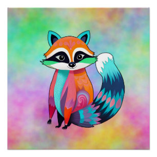 Poster Bébé mignon Raccoon