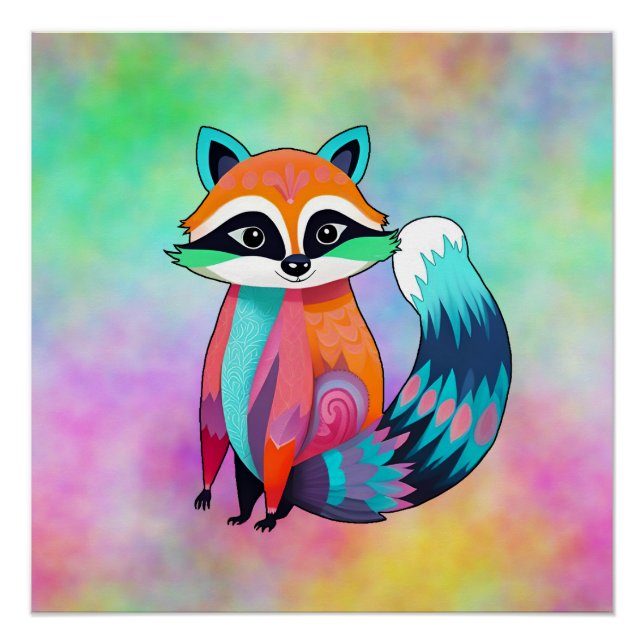 Poster Bébé mignon Raccoon (Devant)