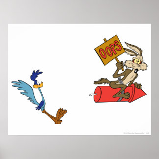 Poster BÉBÉE COYOTE™ et COUREUR ROUTIER™ Fusée ACME