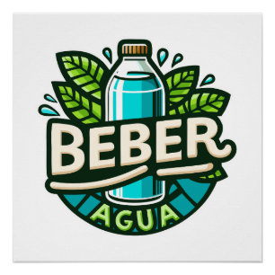 Poster Beber agua