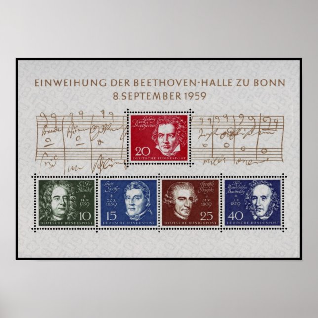 Poster Beethoven Handel Spohr Haydn Mendelssohn (Devant)