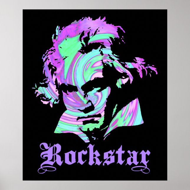 Poster Beethoven Rockstar (Devant)
