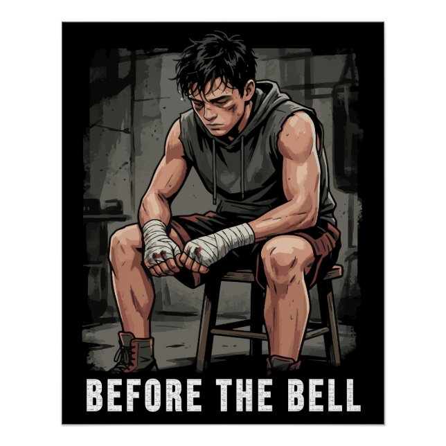 Poster Before The Bell Motivational Boxing Gym Art (Devant)