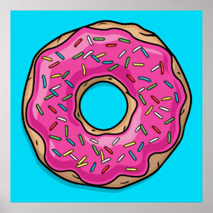 Poster Beignet arrosé par rose délicieux juteux