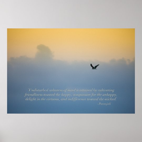 Poster Bel Oiseau En Nuages Avec La Citation Spirituelle Zazzle Fr