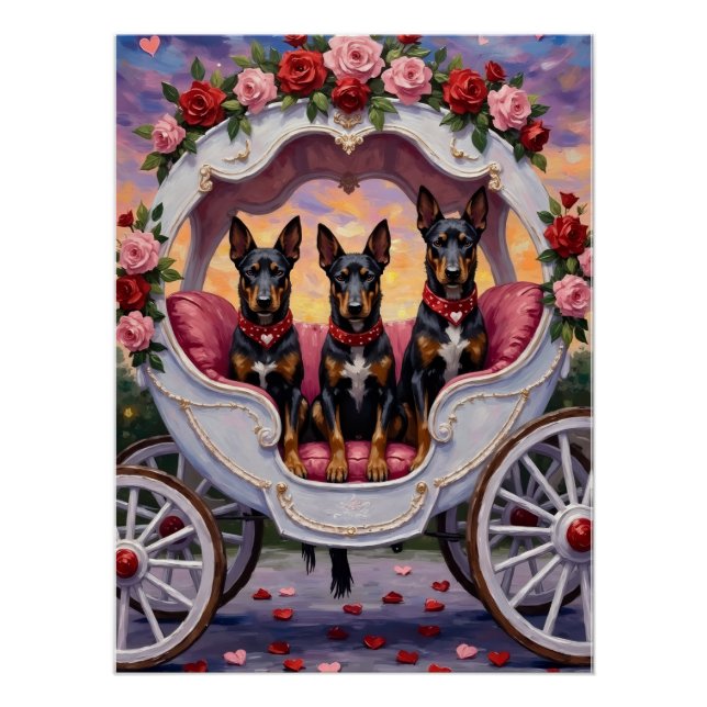 Poster Belgian Malinois Dog Valentine's Day (Devant)