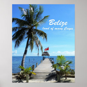 Poster Belize - pays de nombreuses Cayes