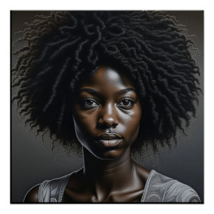Poster Belle Africaine Américaine Femme Ai Art