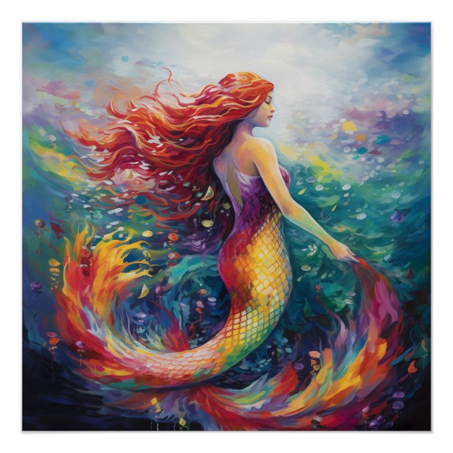 Poster Belle carte postale Mermaid (Devant)