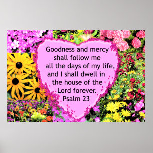 POSTER BELLE CONCEPTION FLORALE PSALM 23
