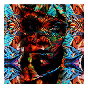 Poster Belle femme attachée avec des cordes