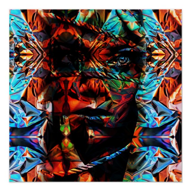 Poster Belle femme attachée avec des cordes (Devant)