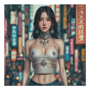 Poster belle fille chinoise