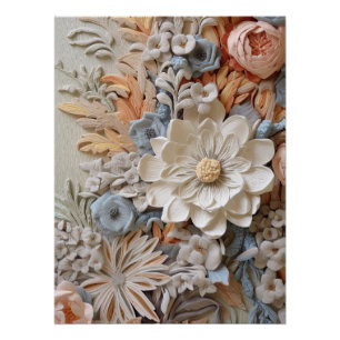 Poster Belle Florale Victorienne Élégante Jolie Fleurs