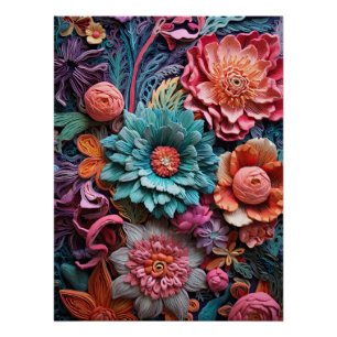 Poster Belle Florale Victorienne Élégante Jolie Fleurs