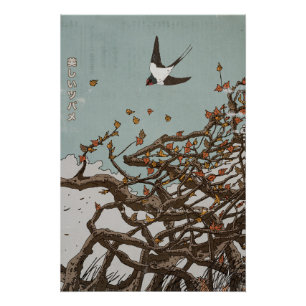 Poster Belle Hirondelle Japonaise 
