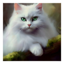 Belle peinture Fluffy Cat