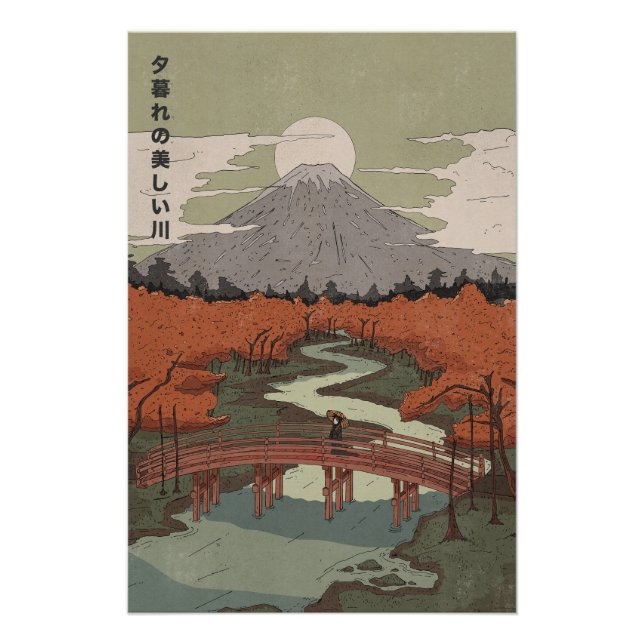 Poster Belle Rivière Au Crépuscule (Devant)