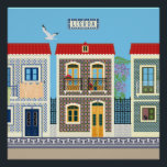 Poster Belles maisons portugaises avec tuiles ou azulejos<br><div class="desc">Lorsque vous vous promenez dans les rues anciennes de Lisbonne, Porto ou d'autres villes portugaises, vous découvrirez que l'histoire et la modernité se marient harmonieusement, laissant des souvenirs indélébiles à tous ceux qui visitent. Chaque ville possède des trésors architecturaux, mais le charme des vieilles maisons portugaises avec balcons en fer...</div>