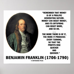 Poster Ben Franklin Argent Prolifique Générer La Nature