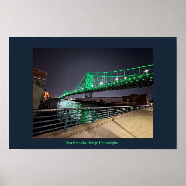 Poster Ben Franklin Bridge Philadelphie (Devant)