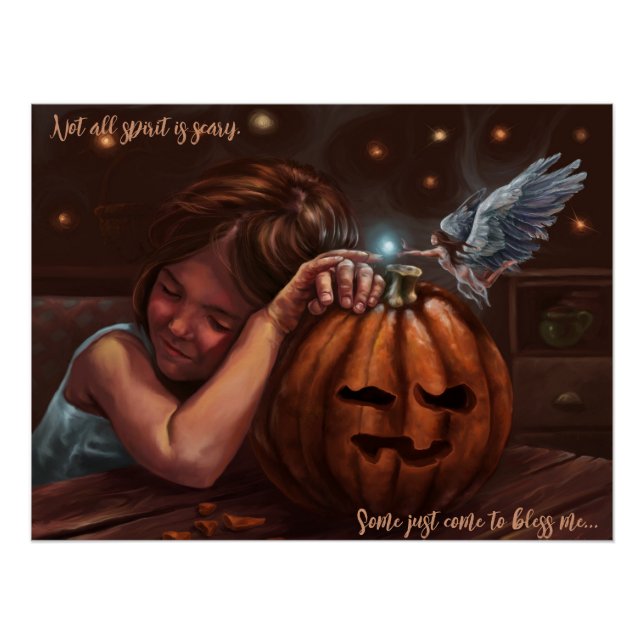 Poster Bénédiction angélique halloween art mignon (Devant)