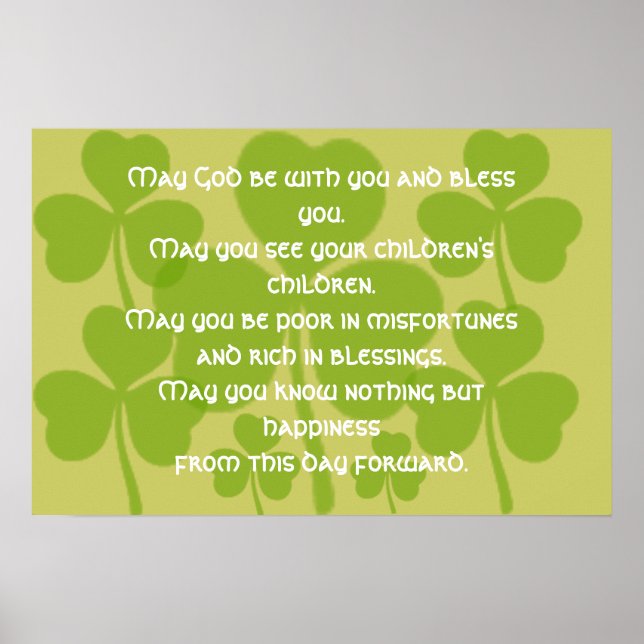 Poster Bénédiction de mariage irlandais (Devant)