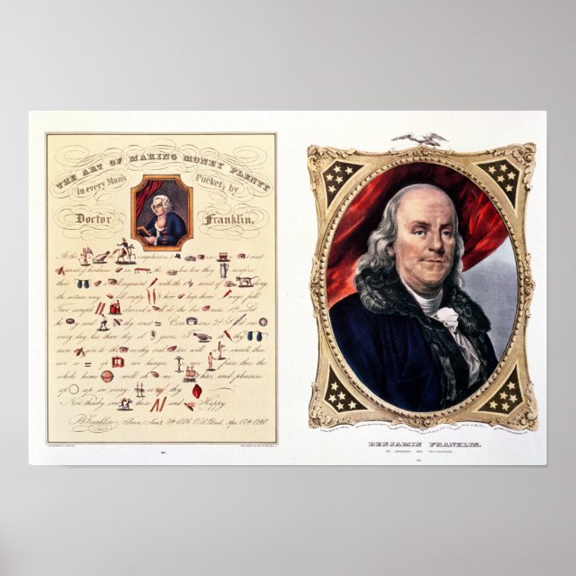 Poster Benjamin Franklin 1847 (Devant)