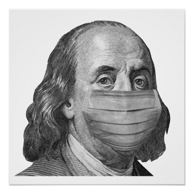 Poster Benjamin Franklin en masque (Devant)