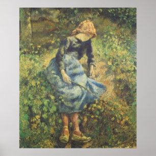 Poster Bergère par Camille Pissarro, Beaux-arts vintage