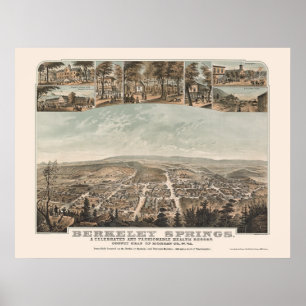 Poster Berkeley Springs, WV Panoramic Map - 1889