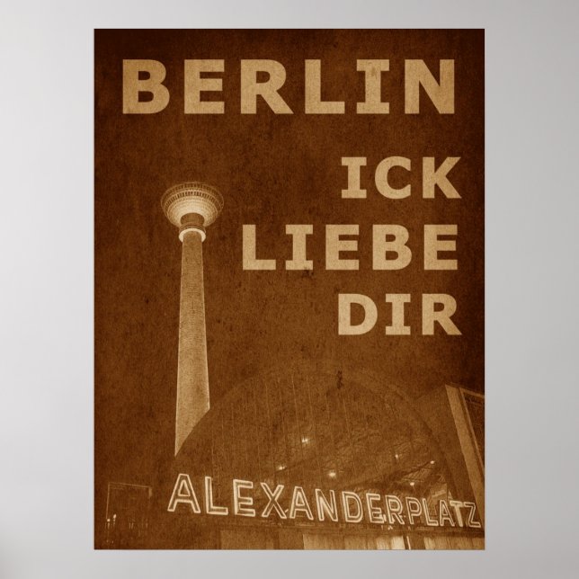 Poster BERLIN LIEBE - orange (Devant)