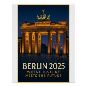 Poster Berlin - "Lumières de la porte de Brandebourg