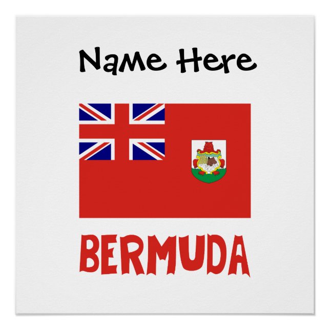 Poster Bermude Drapeau bermudien Personnalisé (Devant)
