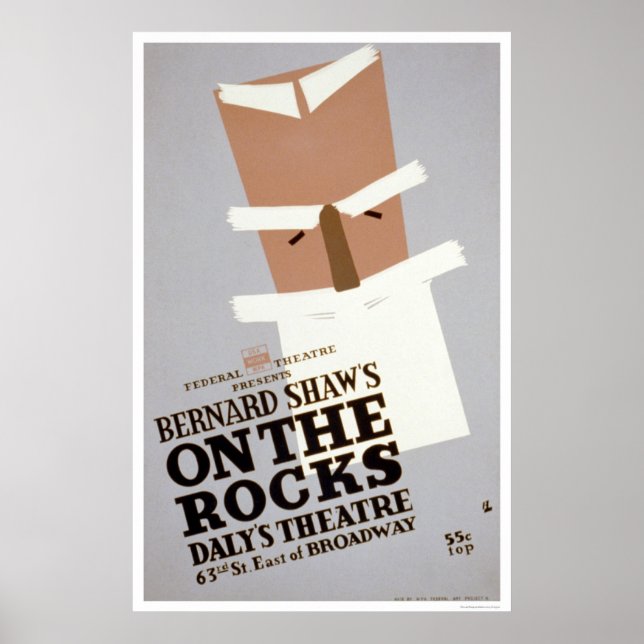Poster Bernard Shaw Sur Les Rochers 1938 WPA (Devant)